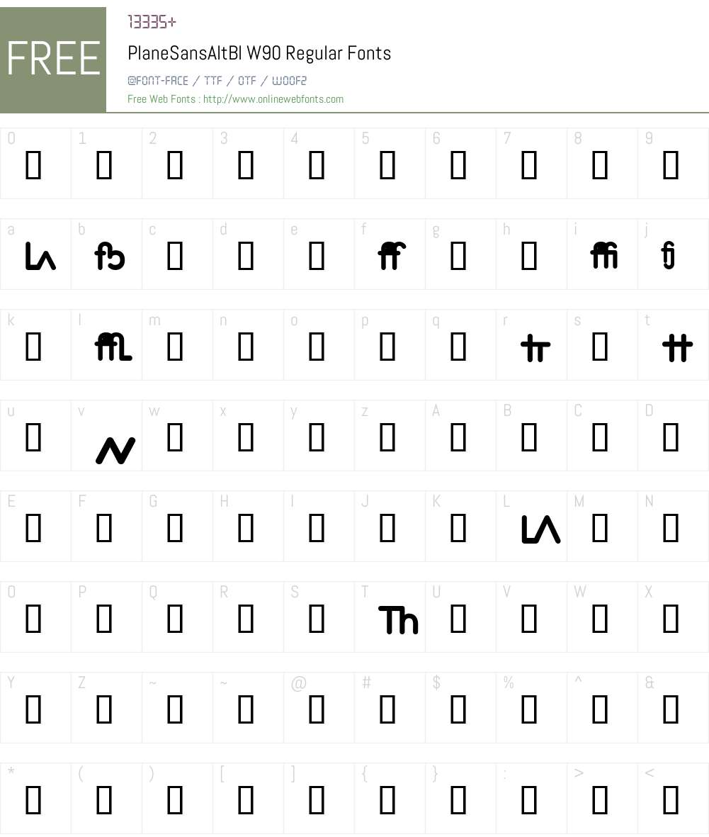 PlaneSansAltBl Font Screenshots
