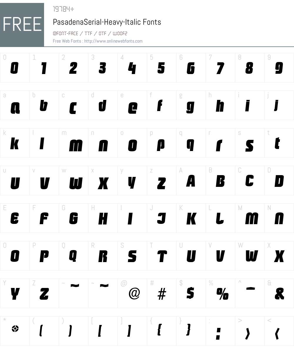 PasadenaSerial-Heavy Font Screenshots