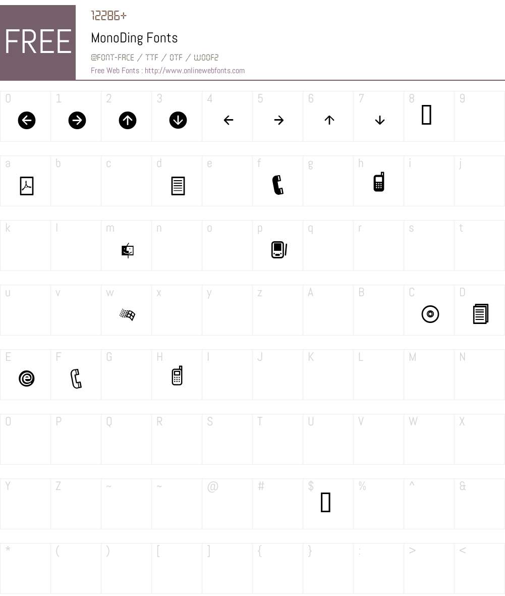 MonoDing Font Screenshots