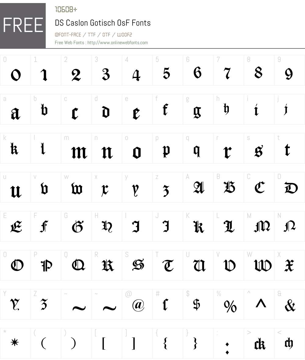 DS Caslon Gotisch Font Screenshots