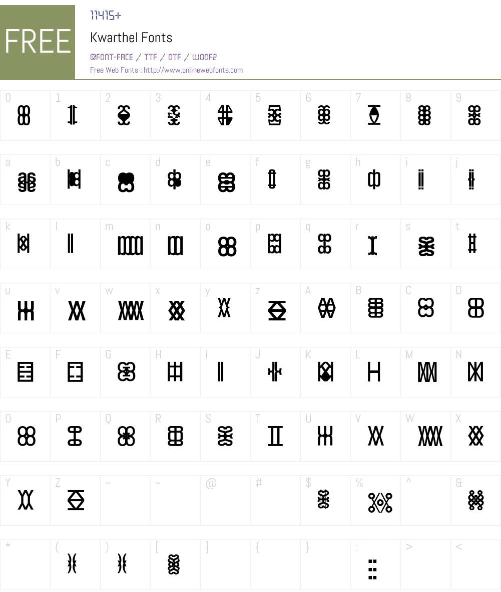 Kwarthel Font Screenshots