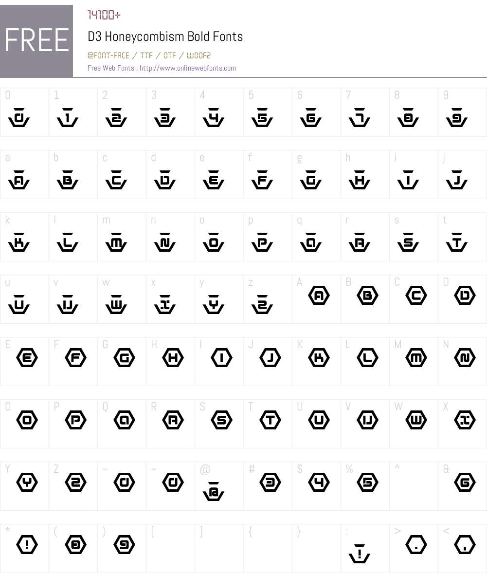 D3 Honeycombism Bold Font Screenshots