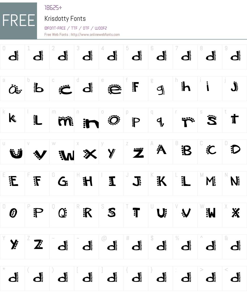Krisdotty Font Screenshots
