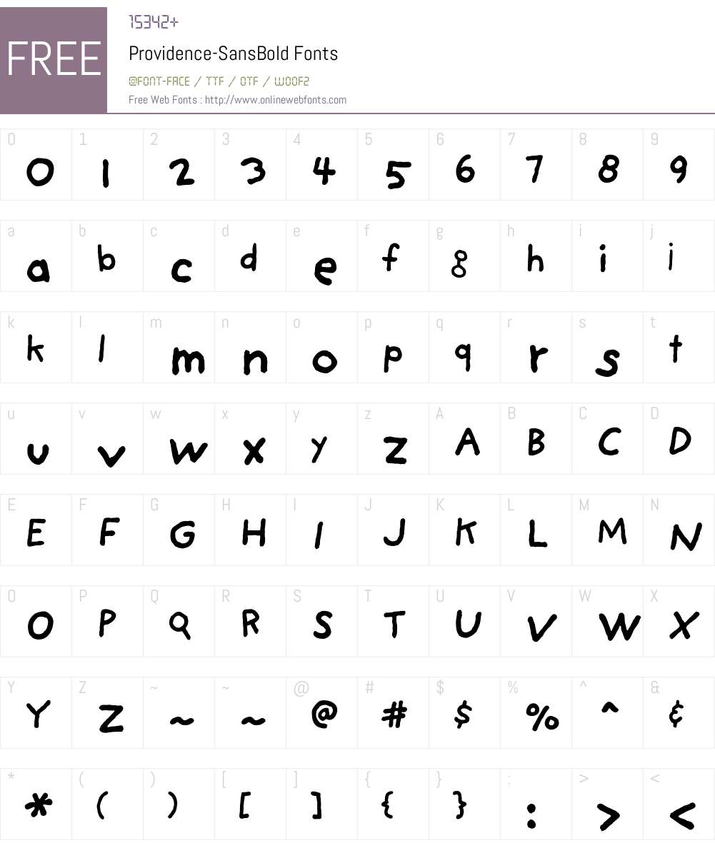 Providence Font Screenshots