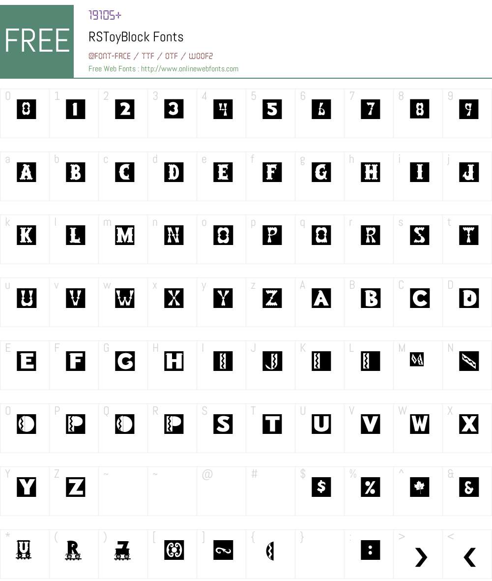 RSToyBlock Font Screenshots