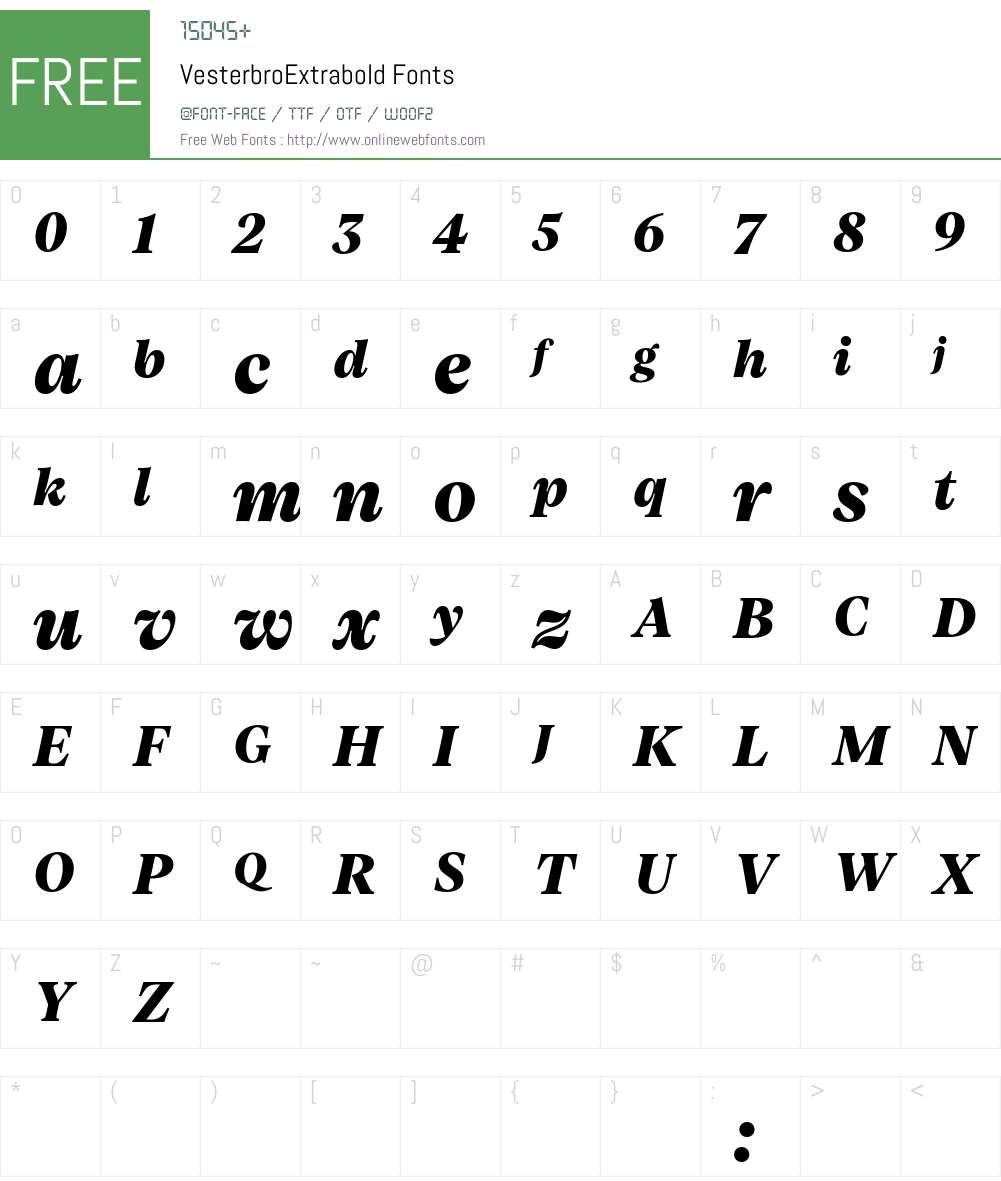 Vesterbro Extrabold Font Screenshots