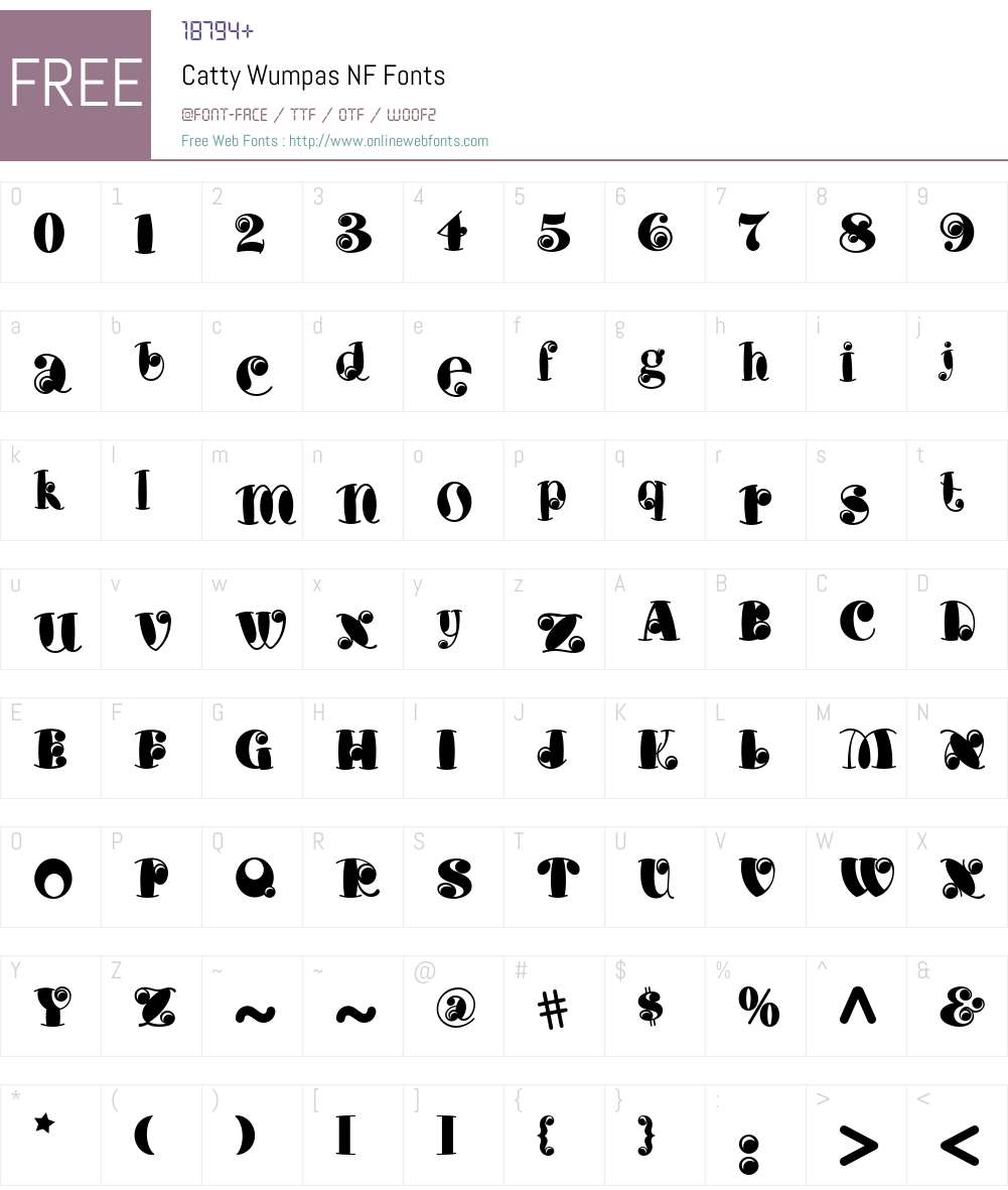 Catty Wumpas NF Font Screenshots
