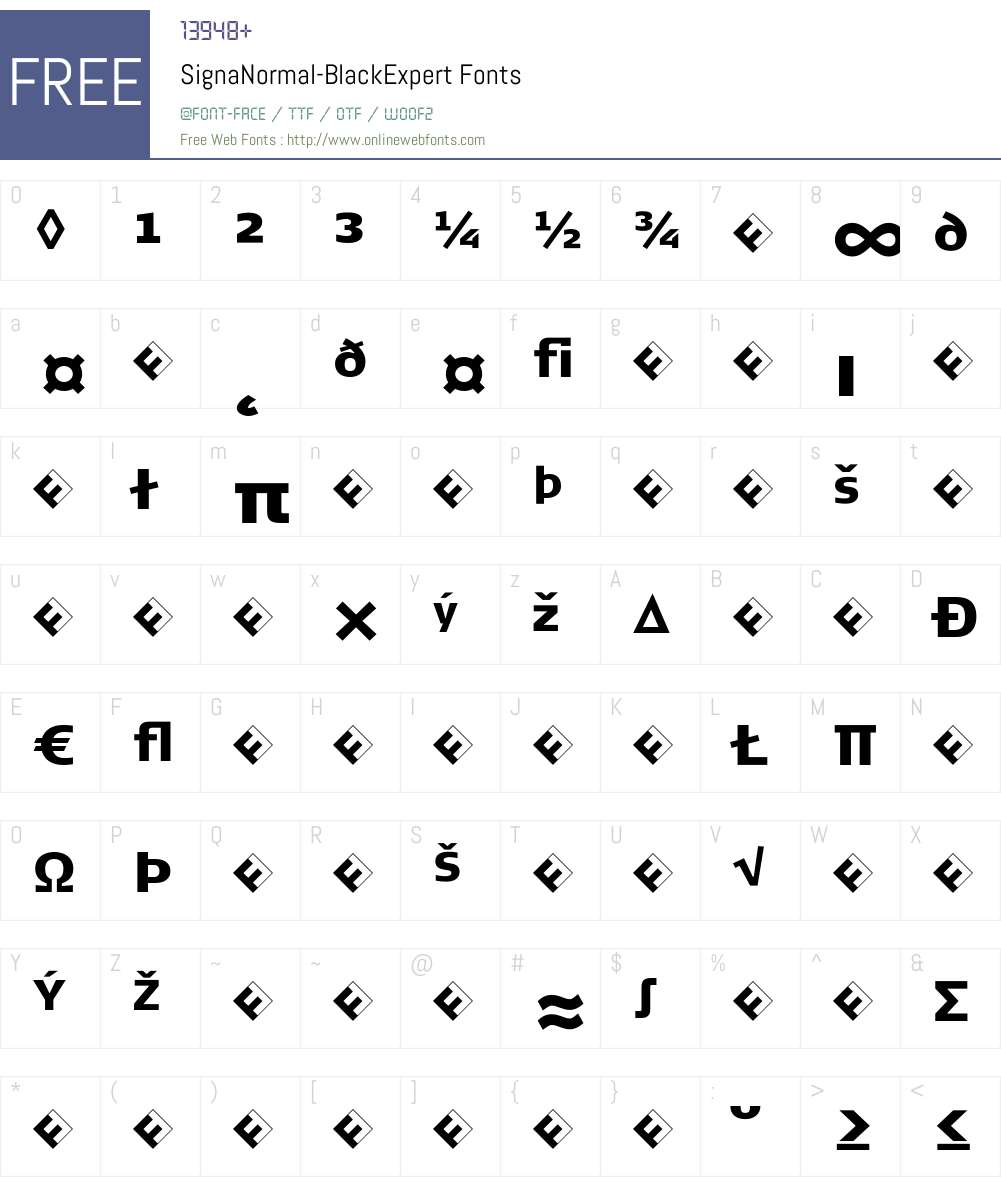 SignaNormal-BlackExpert Font Screenshots