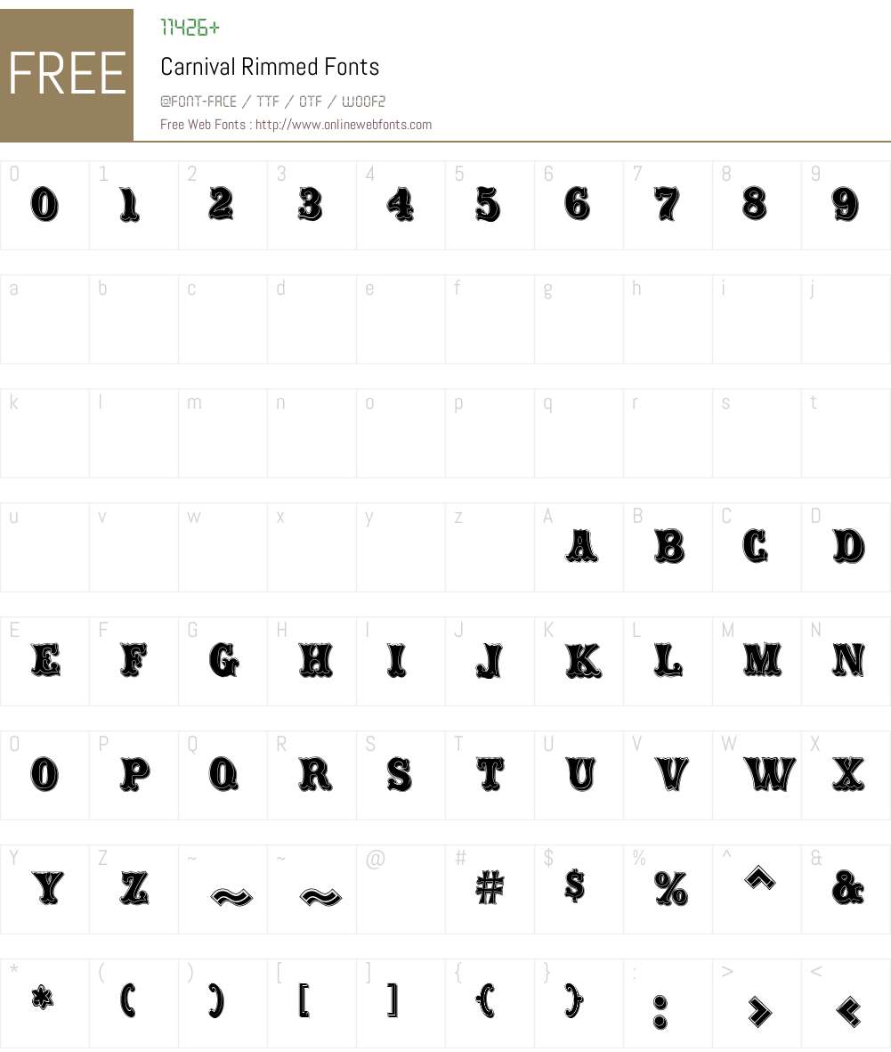 Carnival Rimmed Font Screenshots