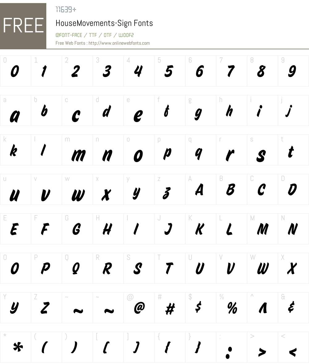 HouseMovements-Sign Font Screenshots