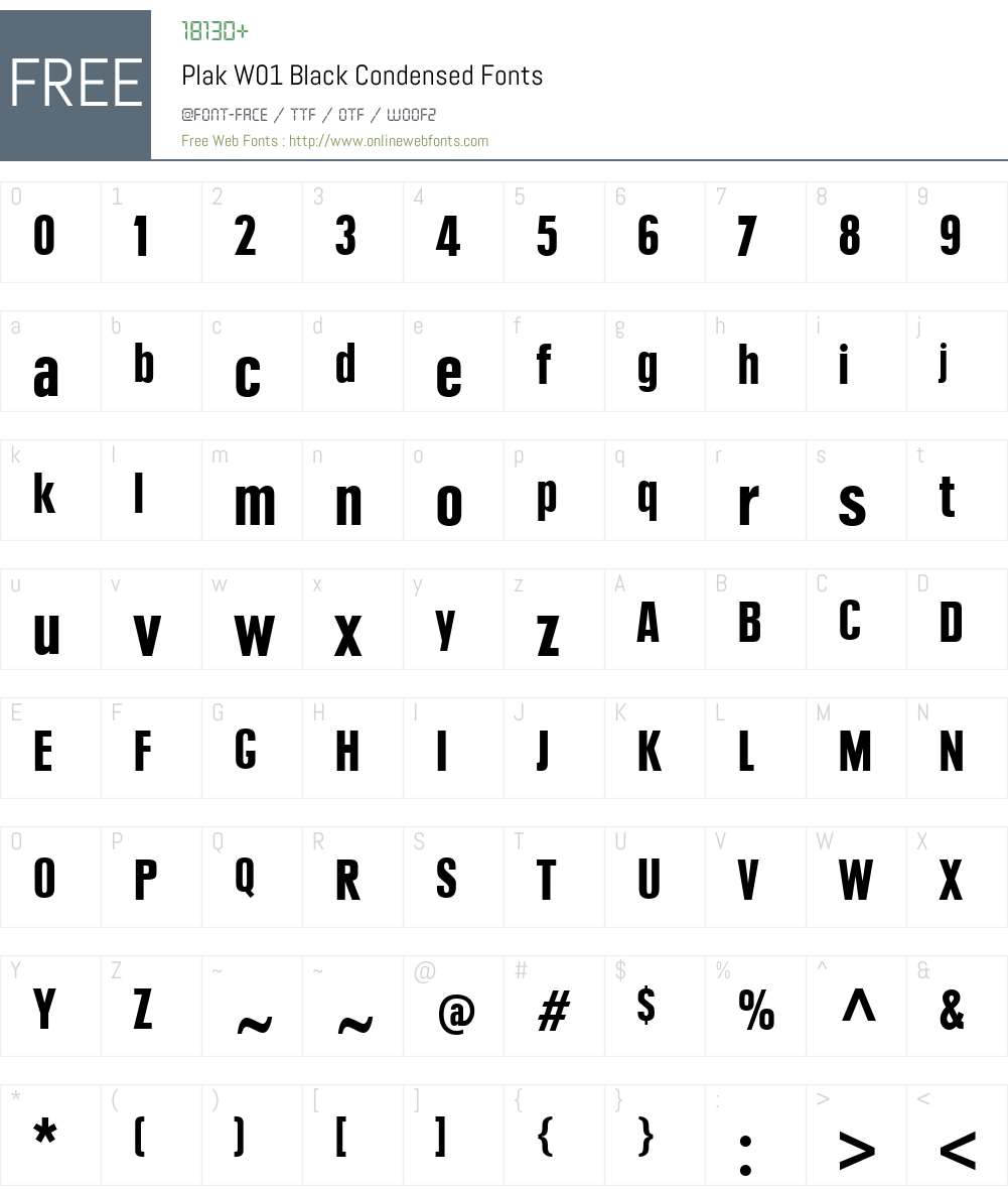 PlakW01-BlackCondensed Font Screenshots