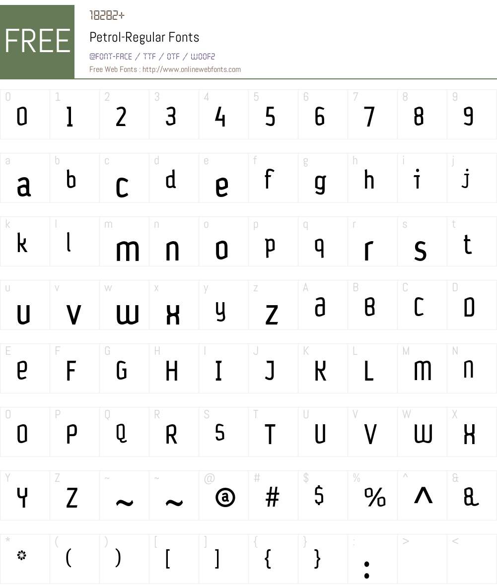 Petrol Font Screenshots