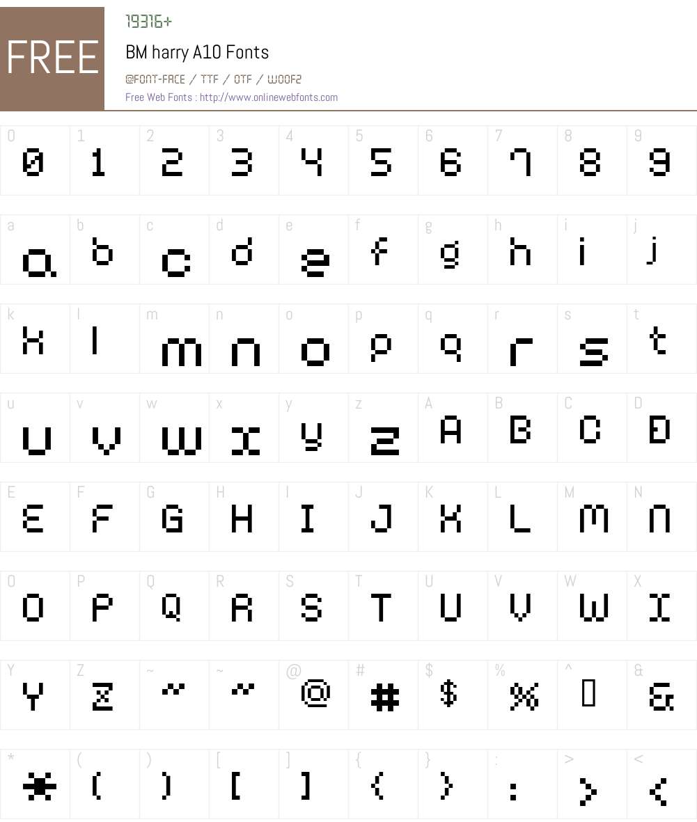 BM harry Font Screenshots