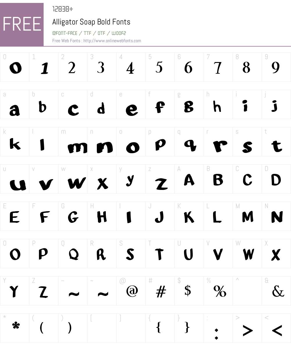 Alligator Soap Font Screenshots