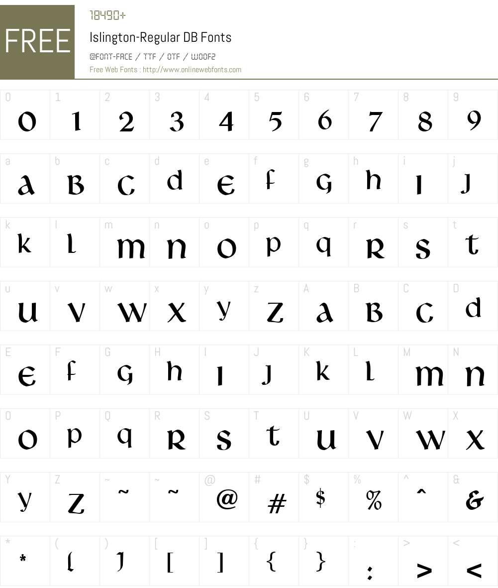 Islington DB Font Screenshots