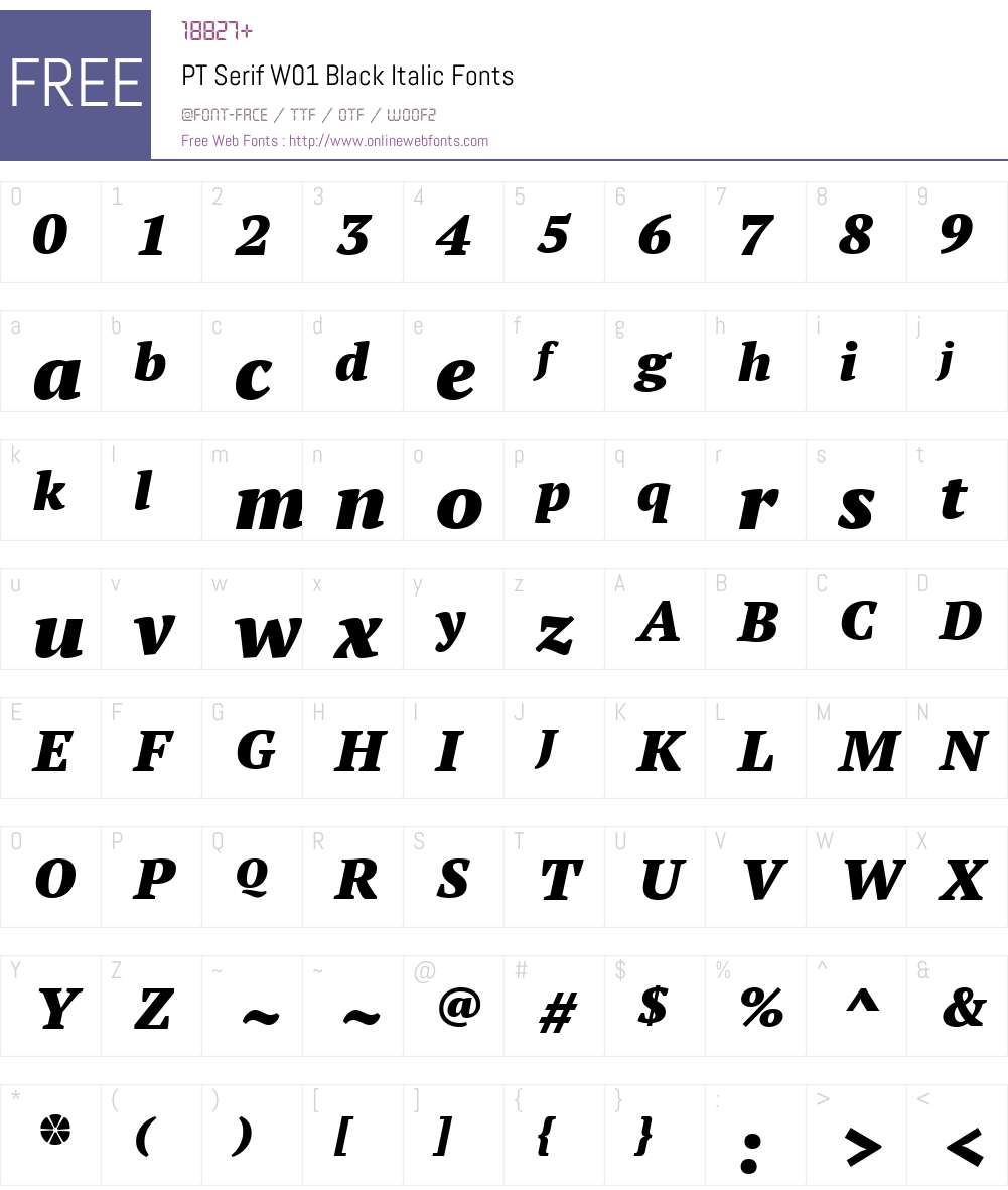 PTSerifW01-BlackItalic Font Screenshots