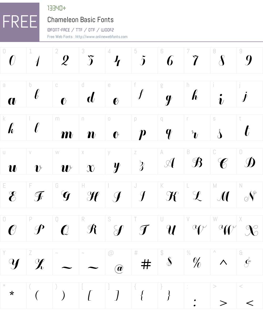 Chameleon Basic Font Screenshots