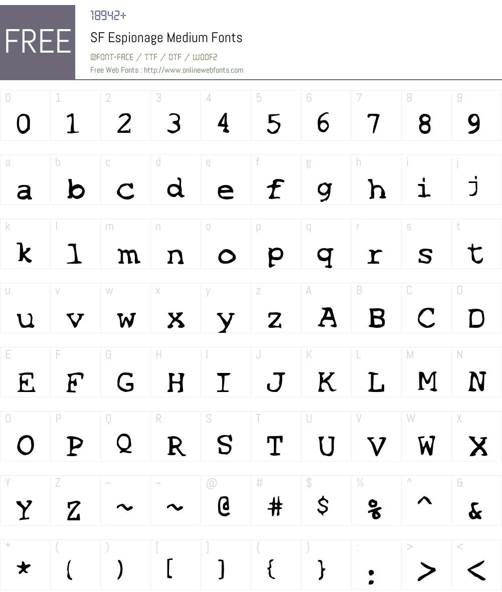 SF Espionage Medium Font Screenshots