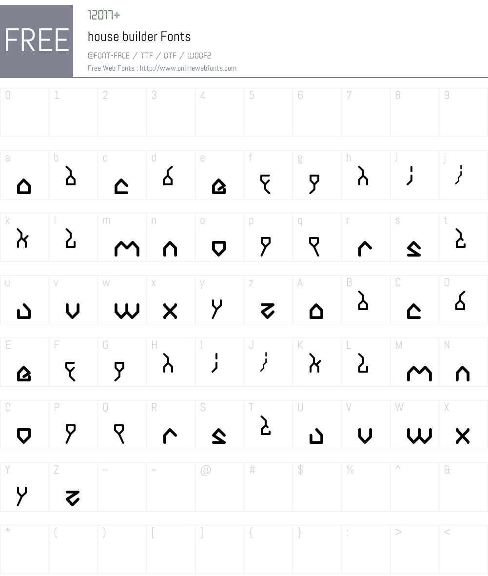 house builder Font Screenshots