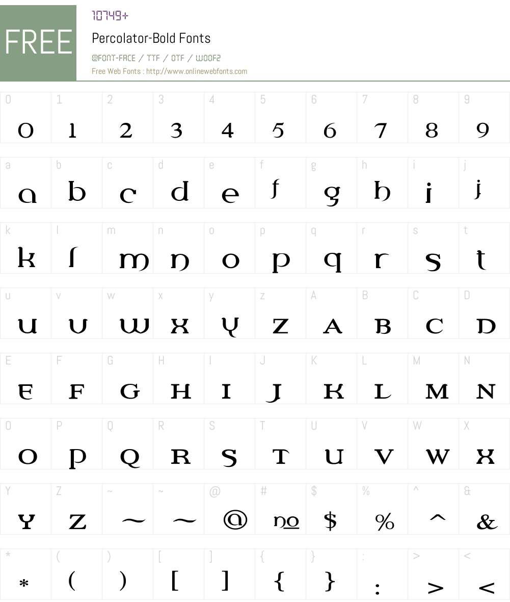 Percolator Font Screenshots