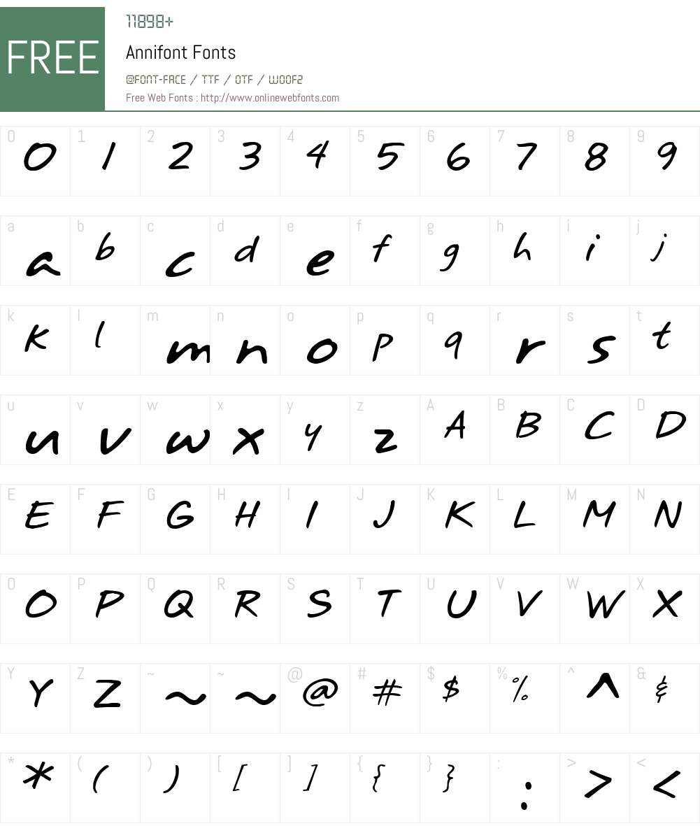 Annifont Font Screenshots