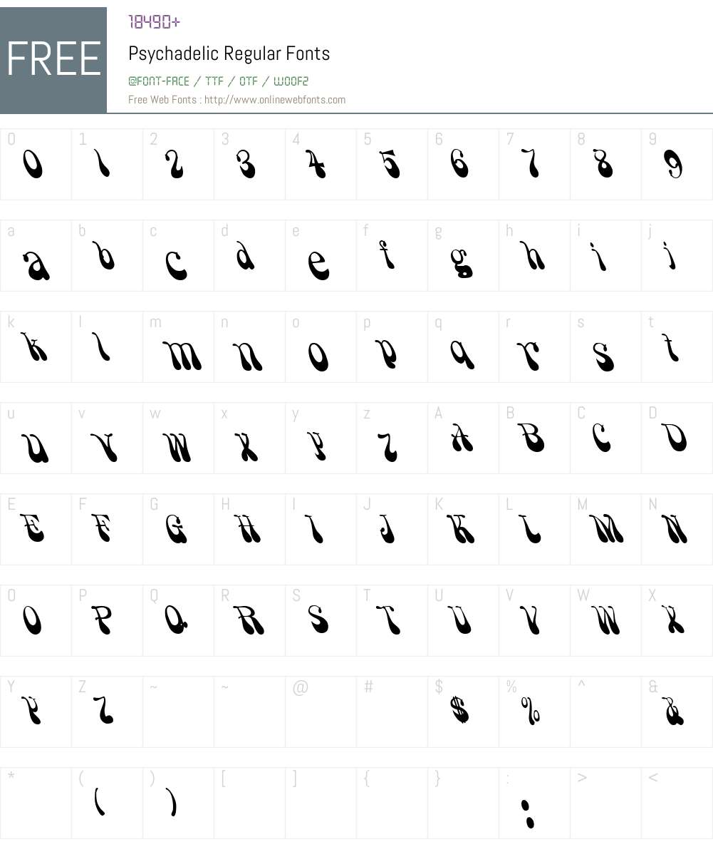 Psychadelic Font Screenshots