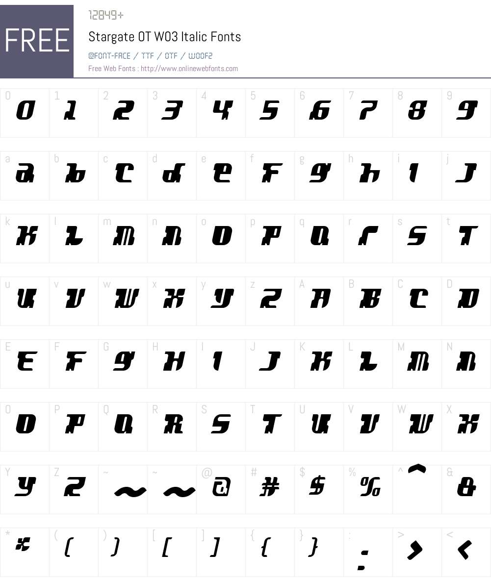 FF Stargate Font Screenshots