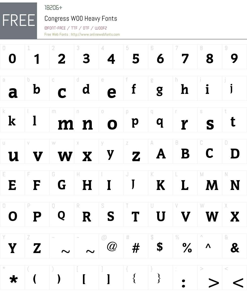 CongressW00-Heavy Font Screenshots