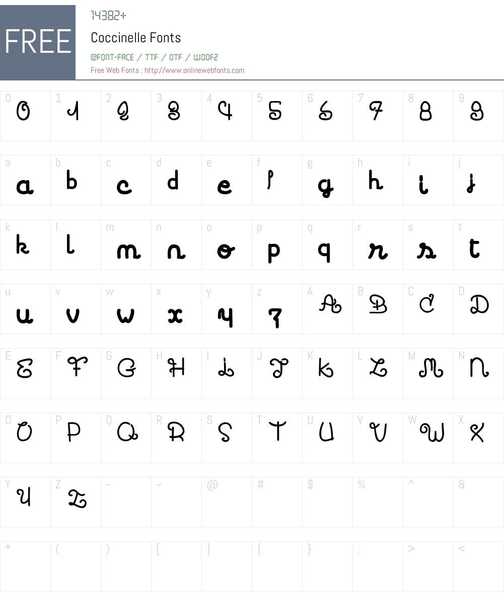 Coccinelle Font Screenshots
