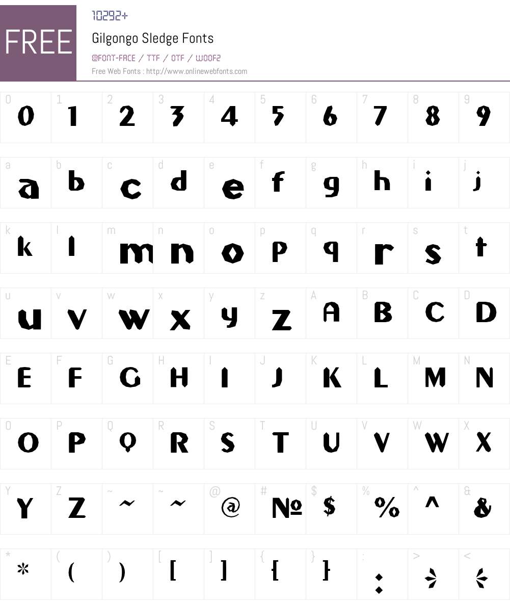 Gilgongo Sledge Font Screenshots