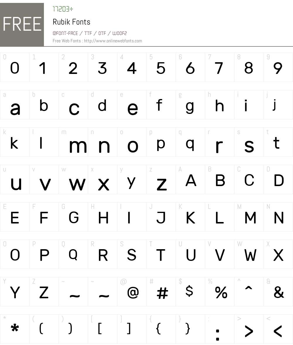 Rubik Font Screenshots