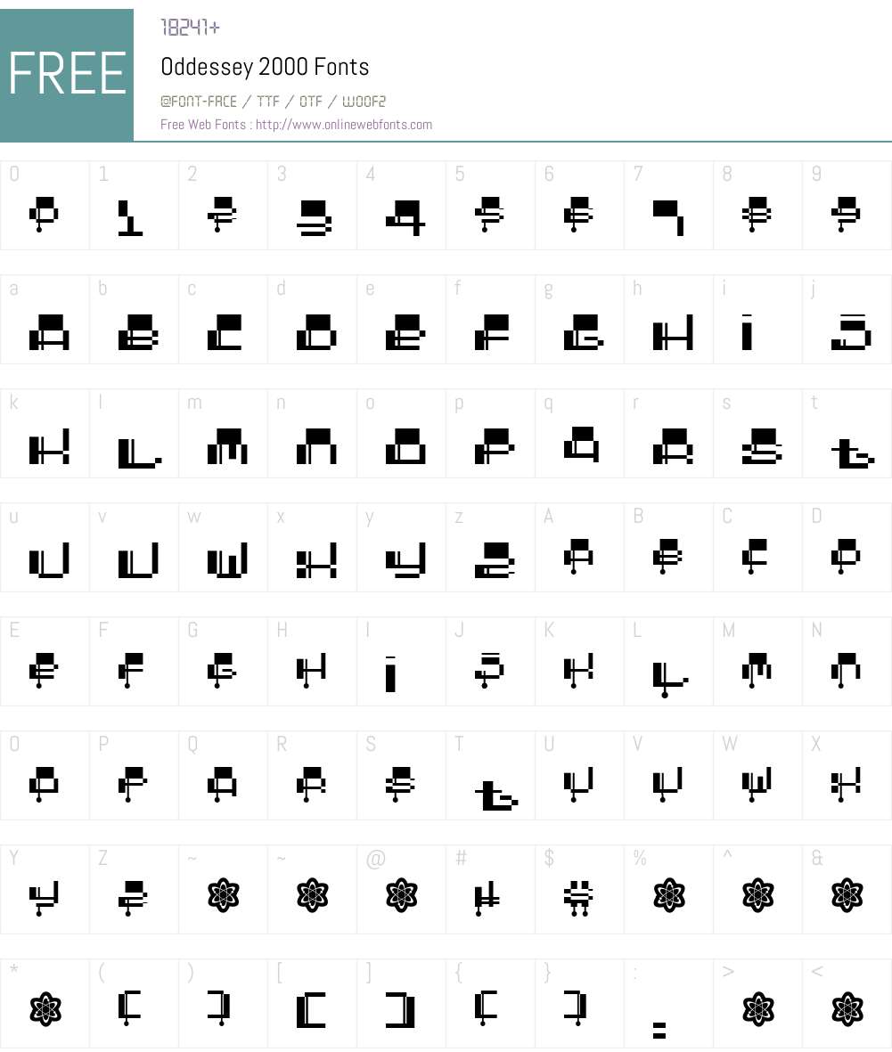 Oddessey 2000 Font Screenshots