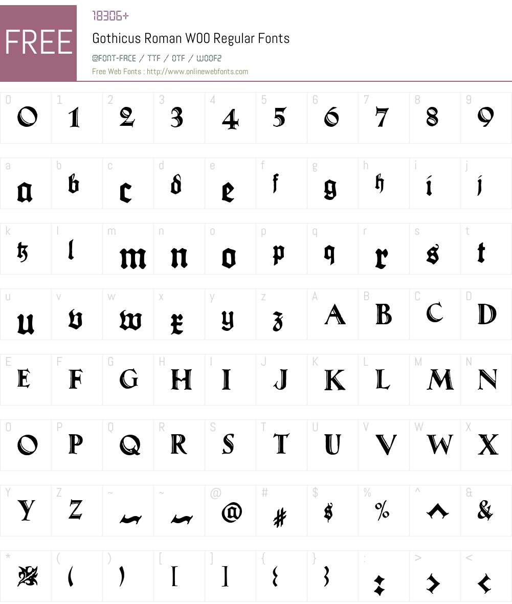 GothicusRomanW00-Regular Font Screenshots