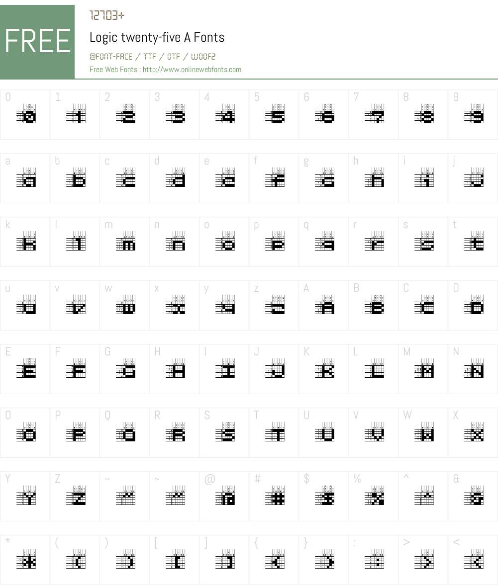 Logic twenty-five A Font Screenshots