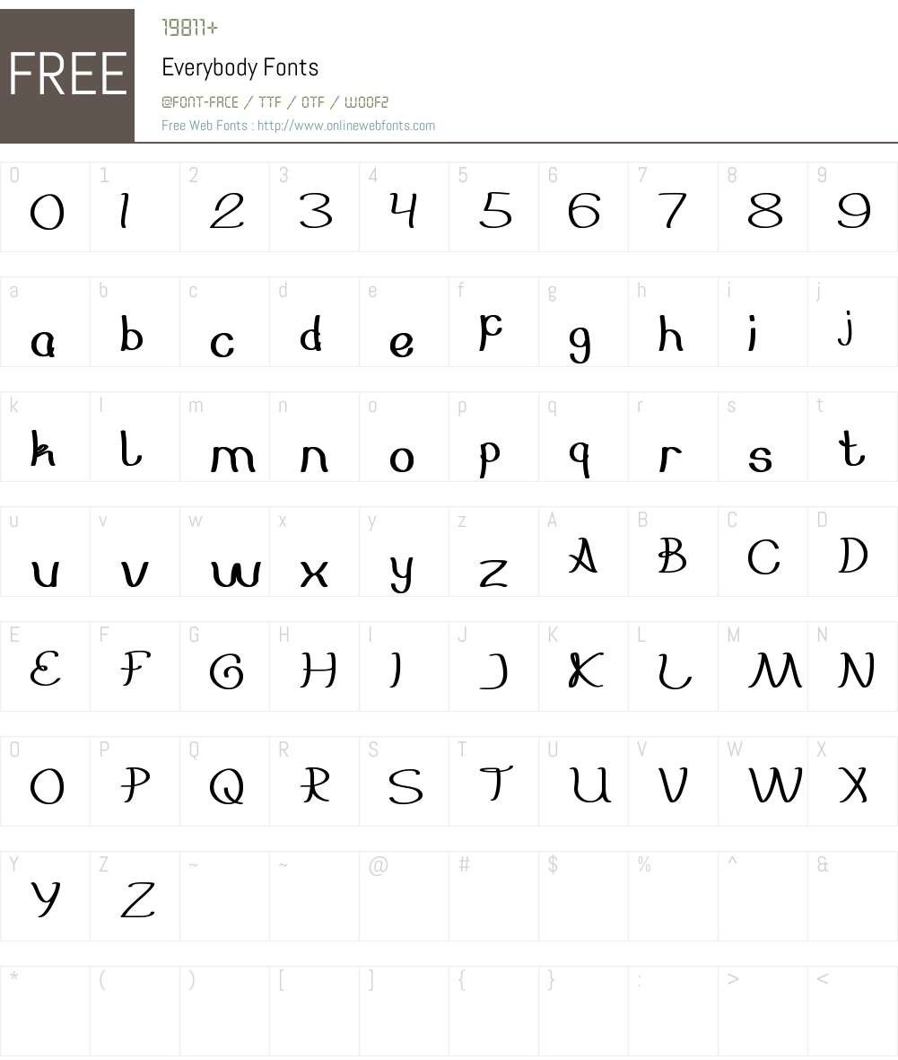 Everybody Font Screenshots