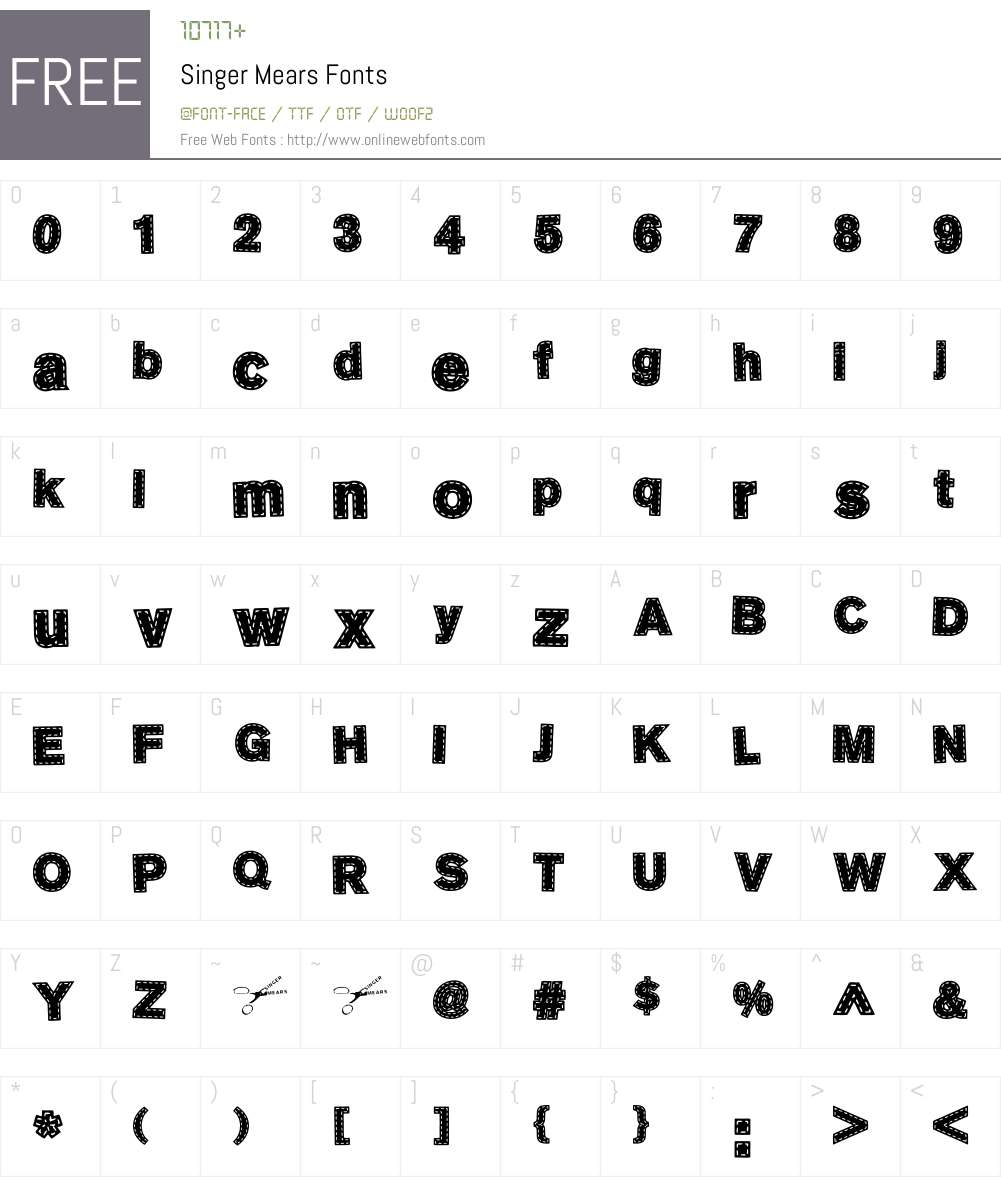 Singer Mears Font Screenshots