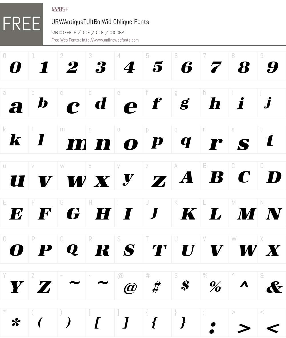 URWAntiquaTUltBolWid Font Screenshots
