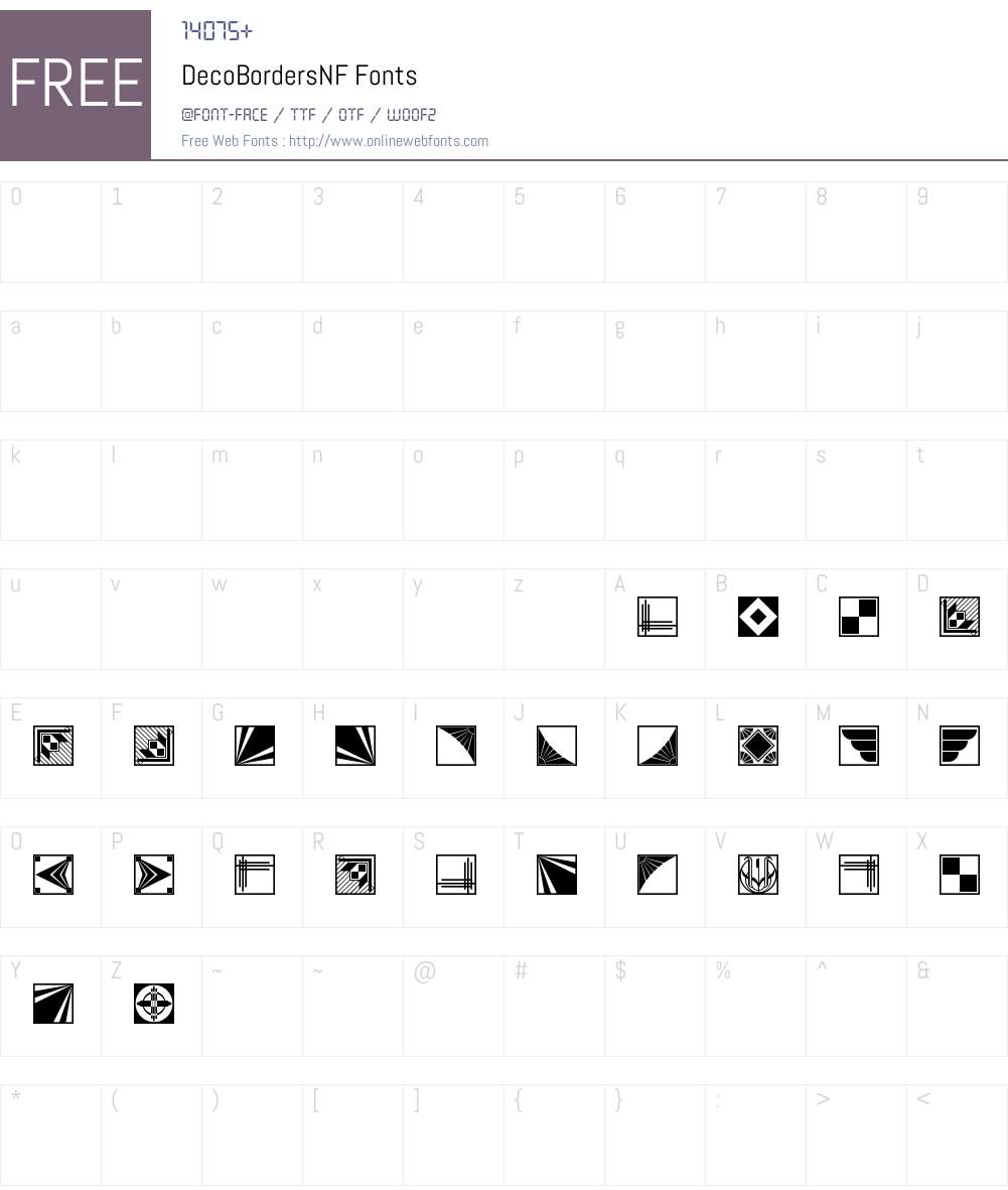 Deco Borders NF Font Screenshots