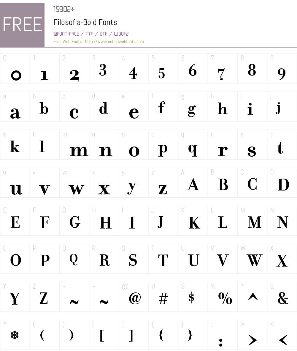 Filosofia Font Screenshots