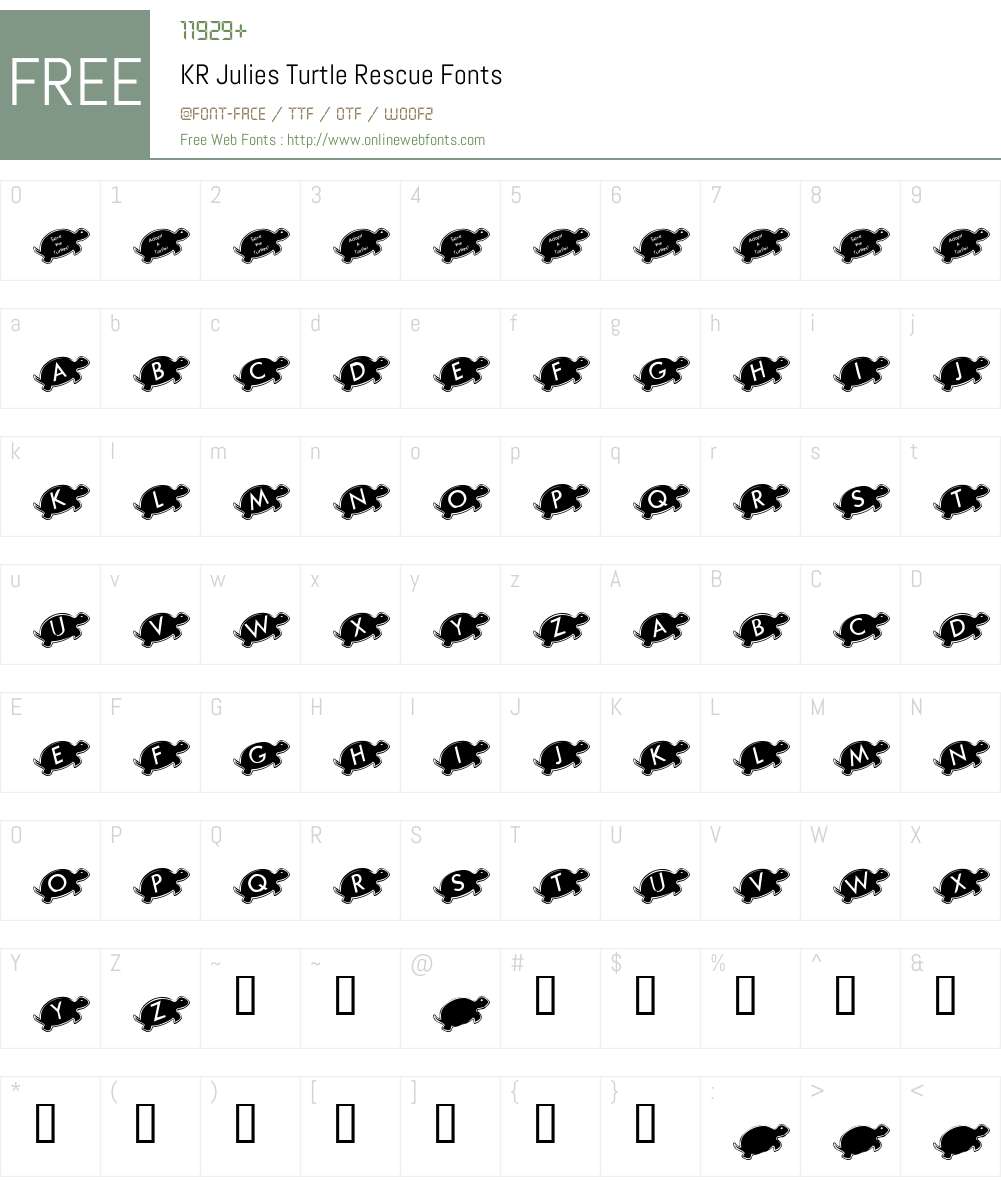 KR Julies Turtle Rescue Font Screenshots