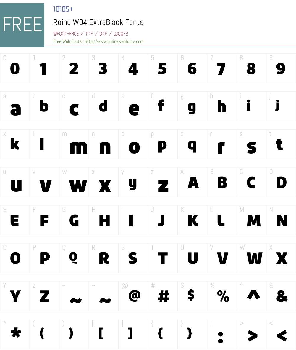 Roihu Font Screenshots