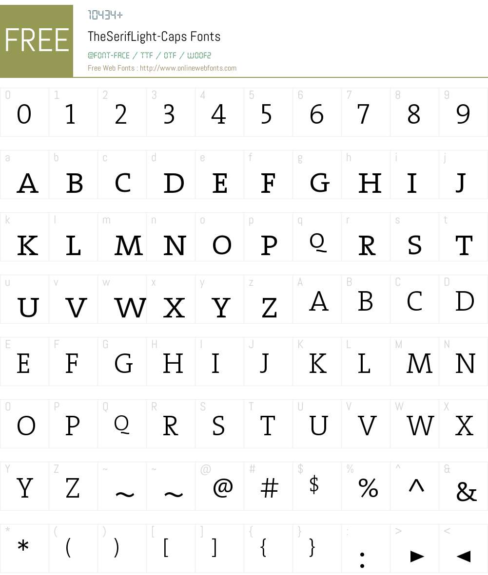 The Serif Light- Font Screenshots