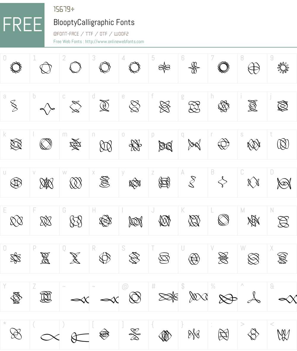 BlooptyW95-Calligraphy Font Screenshots