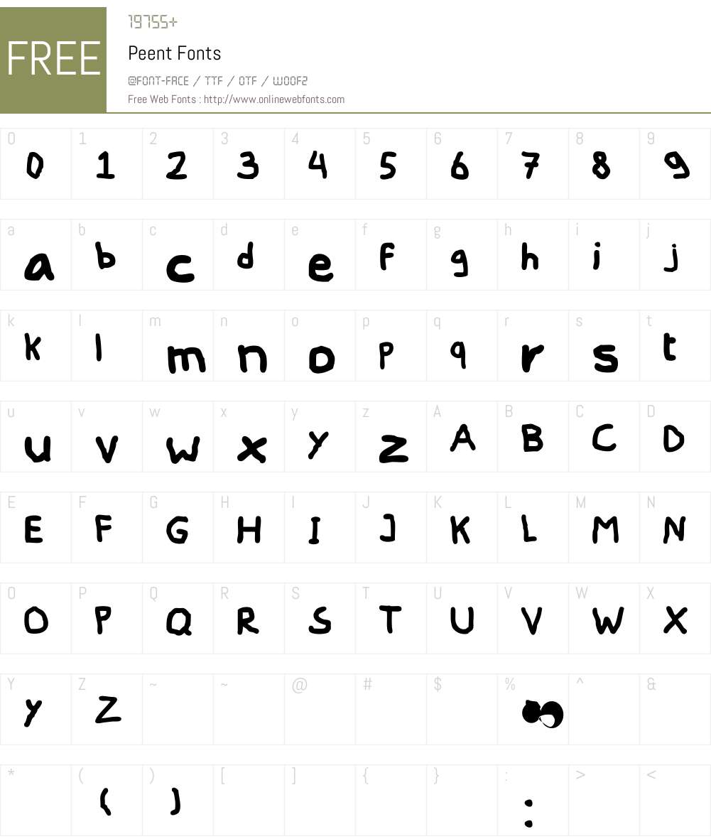 Peent Font Screenshots