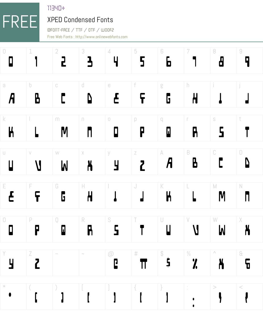 XPED Condensed Font Screenshots