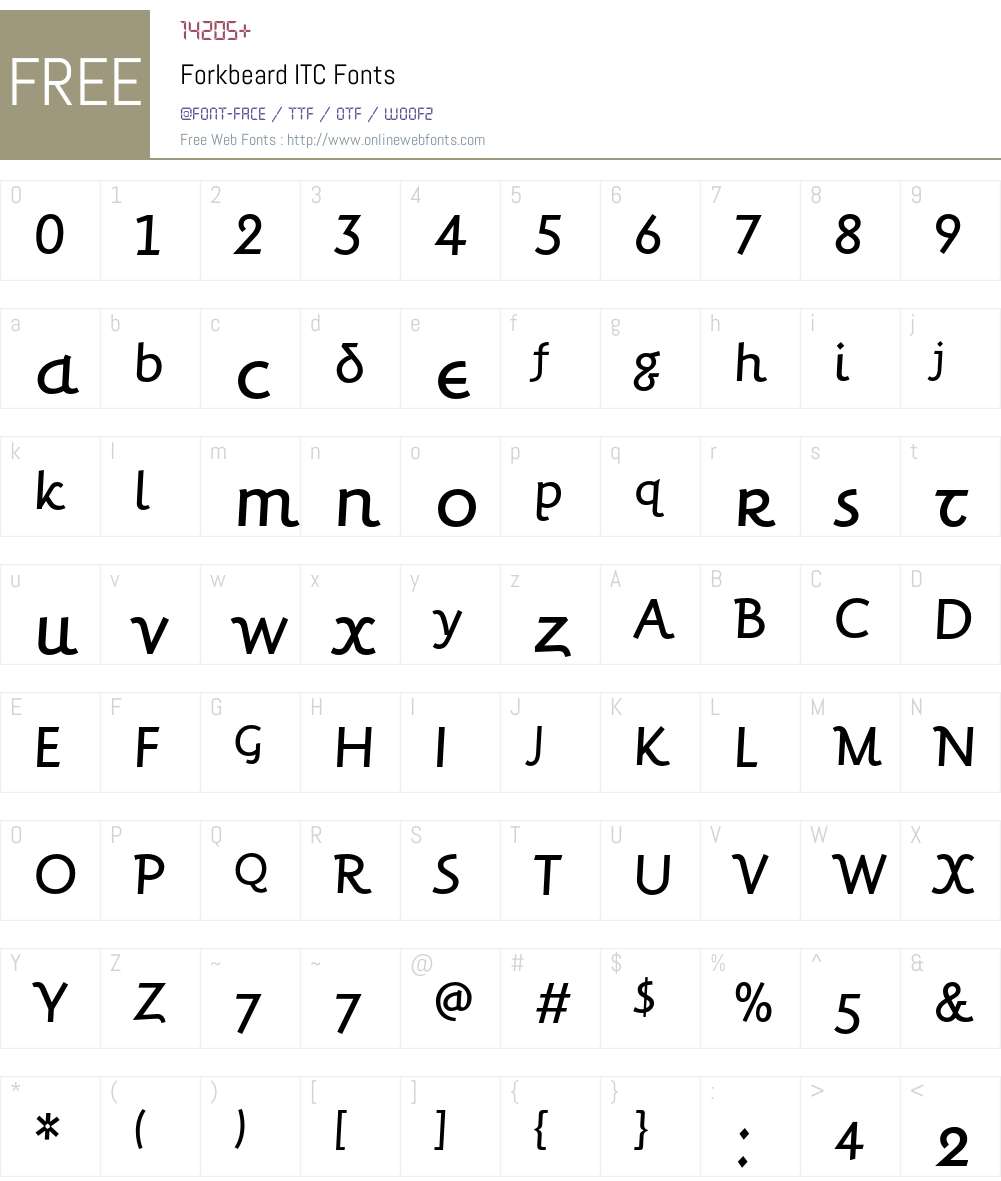 Forkbeard ITC Font Screenshots