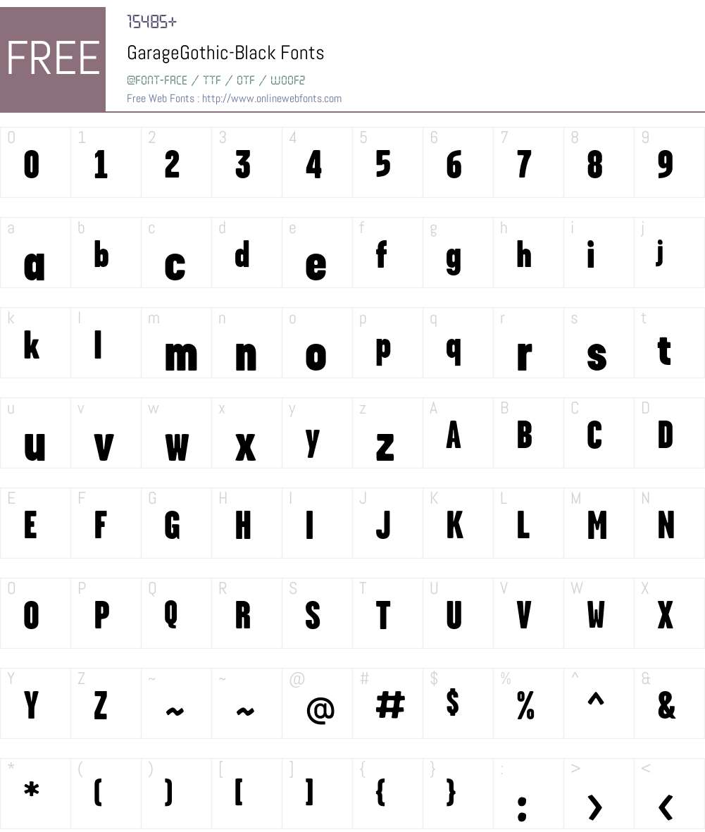 GarageGothic-Black Font Screenshots