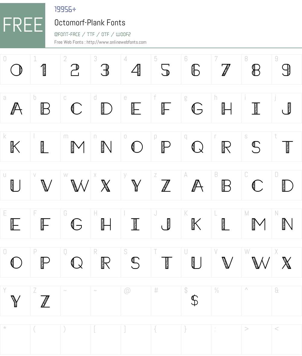 Octomorf Plank Font Screenshots