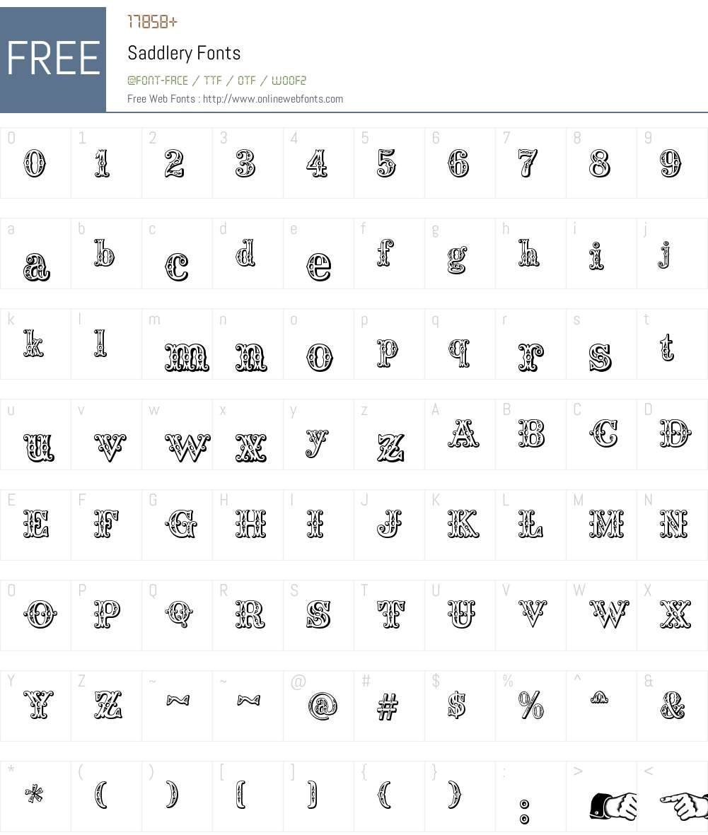 Saddlery Font Screenshots