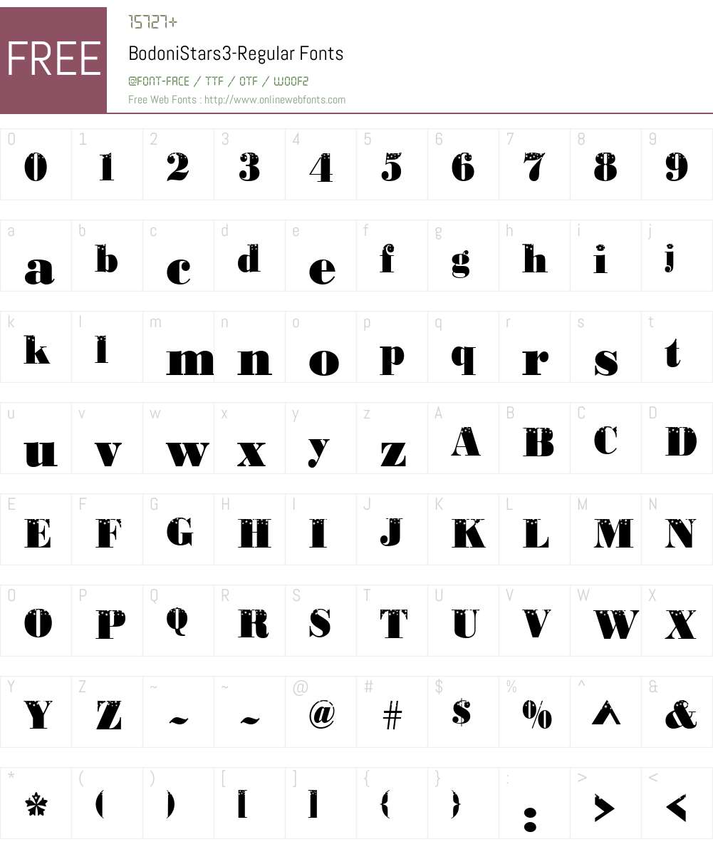 BodoniStars3 Font Screenshots